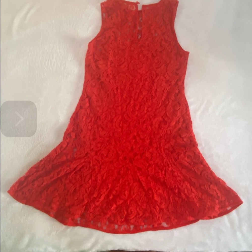 Michael Kors red lace dress size 8